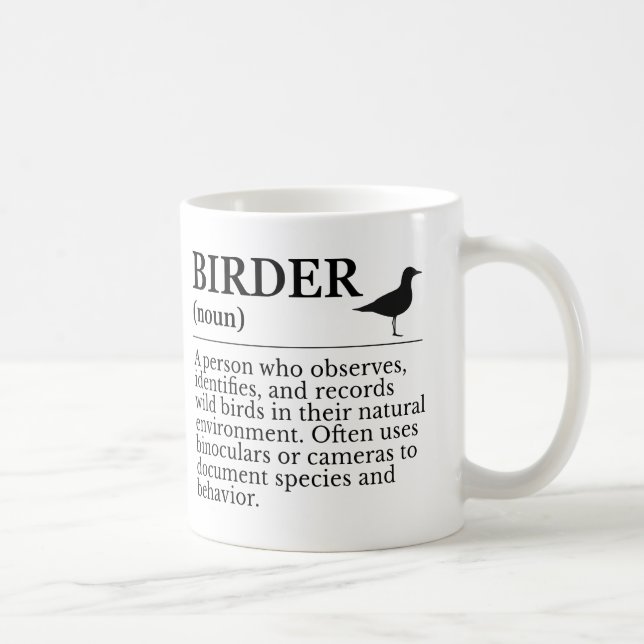Taza De Café Birder definition - wild bird observer (Derecha)