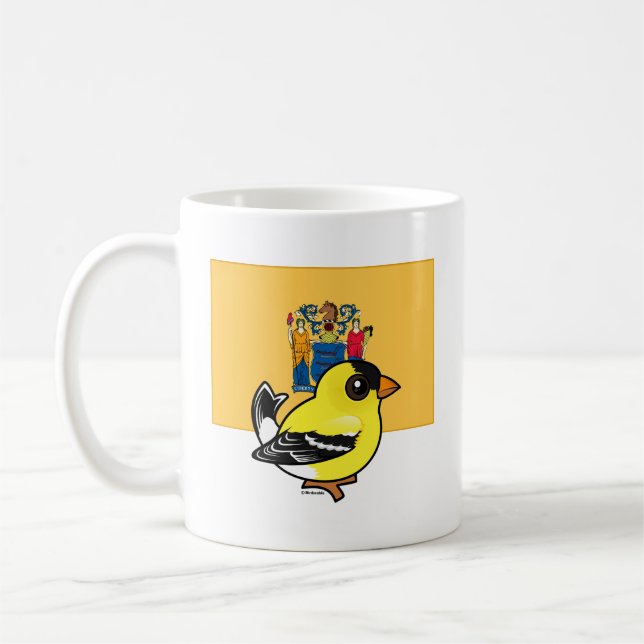 Taza De Café Birdorable estatal de Nueva Jersey (Izquierda)