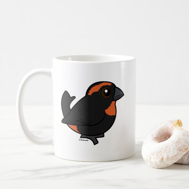 Taza De Café Birdorable Personalizado de Bullfinch (Con donut)