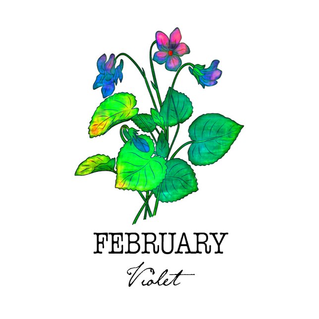 Taza De Café Birth Month Febrero Violet (Subido por el creador)