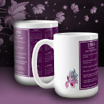 Taza De Café Birthday 1966 Calendar Gift<br><div class="desc">Give someone born in 1966 a gift they can enjoy every single day! This mug with its luscious purple and its matching plant designs includes a 1966 calendar plus a short list of interesting historical trivia and facts.</div>