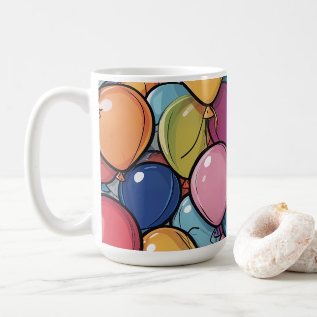 Taza De Café Birthday Balloon  (Con donut)