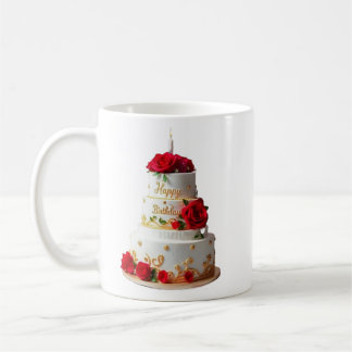 Taza De Café Birthday Cake Art diseña camisetas