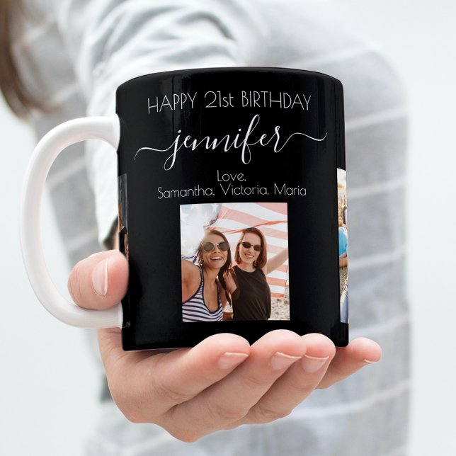 Taza De Café Birthday friends black photo names (Subido por el creador)