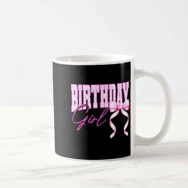 Taza De Café Birthday Girl Nk Toile Coquette Bow Birthday Party (Derecha)