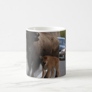 Taza De Café Bison Calf Roadblock