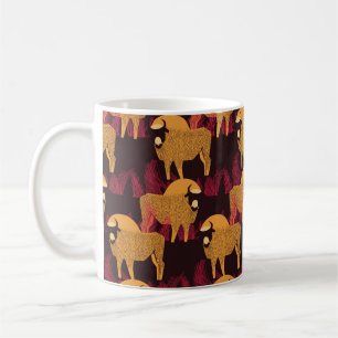 Taza De Café Bison en un campo de alta hierba sin soldadura