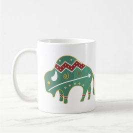 Taza De Café Bison nativo americano, verde