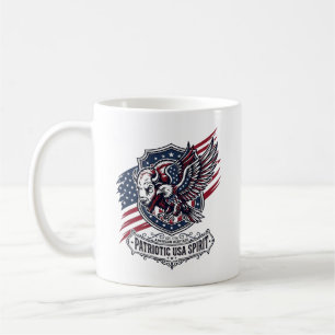 Taza De Café Bison Patriótico Águila Cresta Animal Híbrido Patr