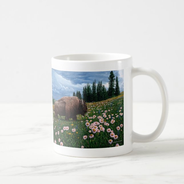 Taza De Café Bisonte americano - "ningún tiempo para las flores (Derecha)