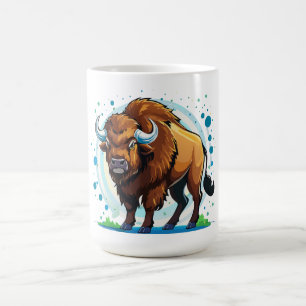 Taza De Café bisonte de cuernos grandes