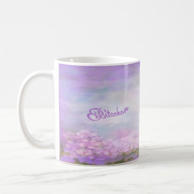 Taza De Café Bitachon Purple Flowers Mug (Izquierda)