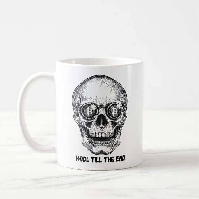 Taza De Café Bitcoin Crypto Hodl Hasta Luego Terminar El Cráneo (Izquierda)