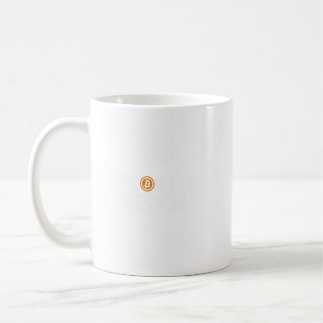 Taza De Café Bitcoin es Criptografía de Criptografía de Liberta (Izquierda)