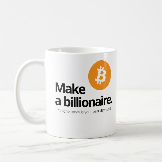 Taza De Café Bitcoin Imagine el mejor día de la historia (Izquierda)