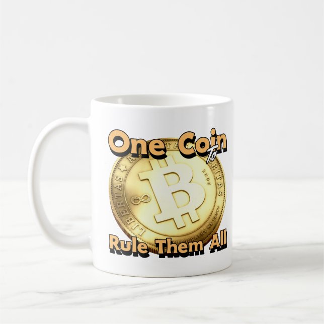 Taza De Café bitcoin One Coin to Rule Them All mug (Izquierda)