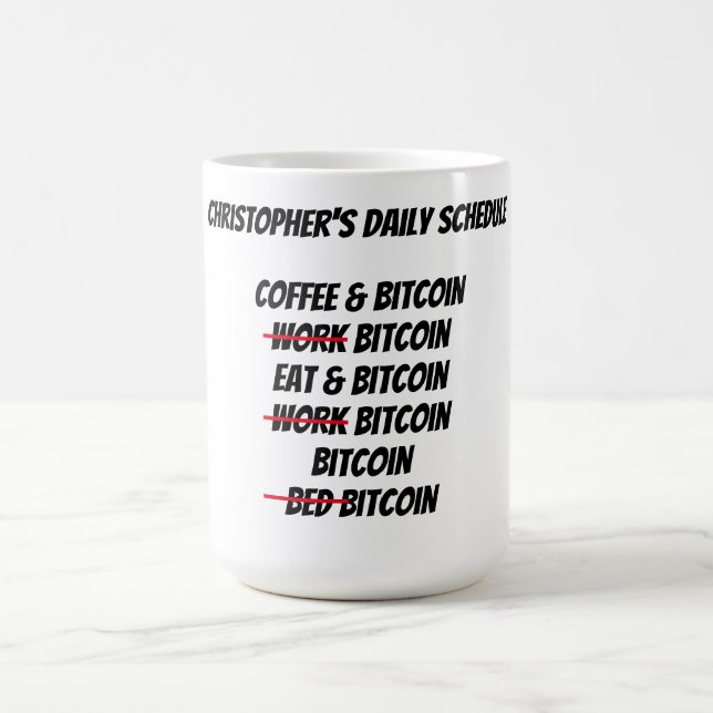 Taza De Café Bitcoin personalizado (Centro)