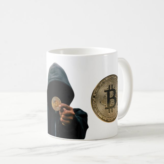 Taza De Café Bitcoin Satoshi (Anverso derecho)