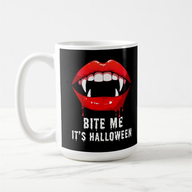 Taza De Café Bite Me It's Halloween  (Izquierda)