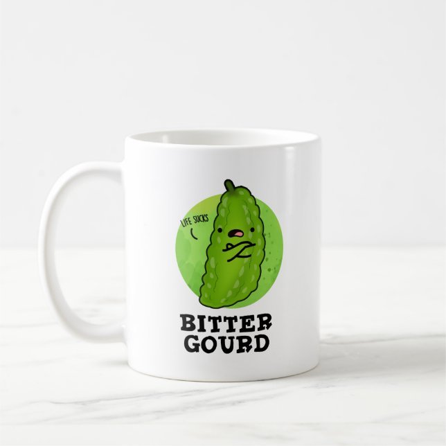 Taza De Café Bitter Gourd Funny Veggie Pun (Izquierda)