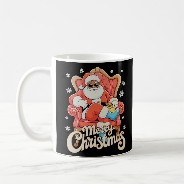 Taza De Café Black African American Santa Christmas Xmas (Izquierda)