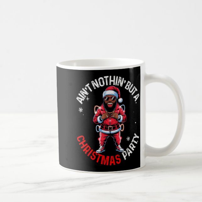 Taza De Café Black African American Santa Claus Christmas Pajam (Derecha)