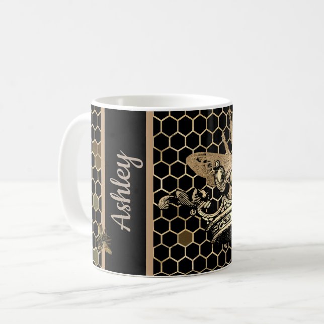 Taza De Café Black and Gold Queen Bee (Anverso izquierdo)