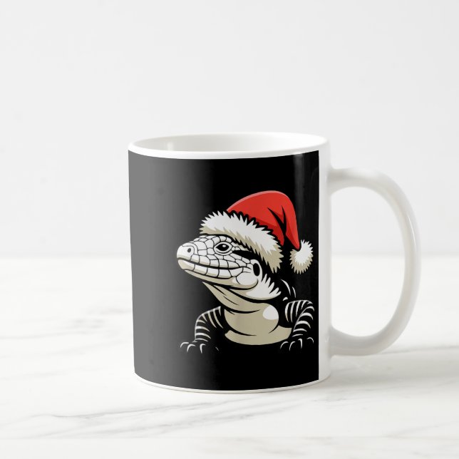 Taza De Café Black And White Argentine Tegu Christmas Ugly Xmas (Derecha)
