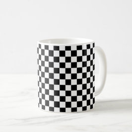 Taza De Café Black and white checkerboard pattern 