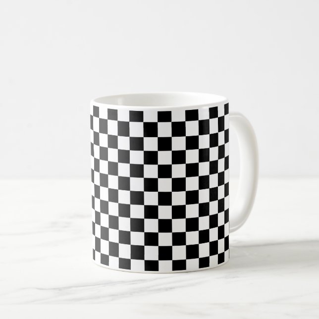 Taza De Café Black and white checkerboard pattern  (Anverso derecho)