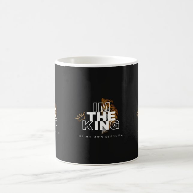 Taza De Café Black and White Modern The King" coffee mug (Centro)