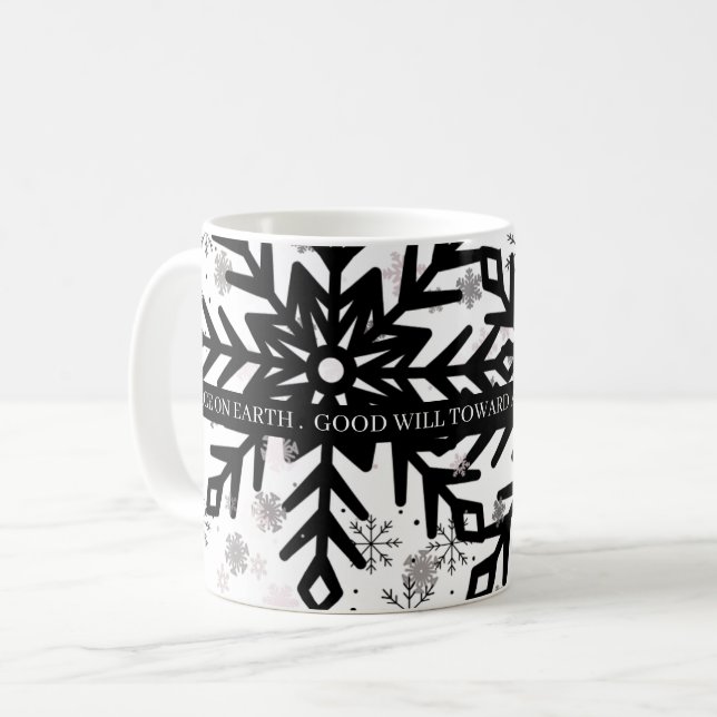 Taza De Café black and white with saying christmas mug (Anverso izquierdo)
