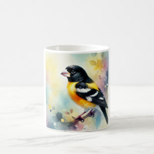 Taza De Café Black and yellow grosbeak 260824AREF146 - Watercol