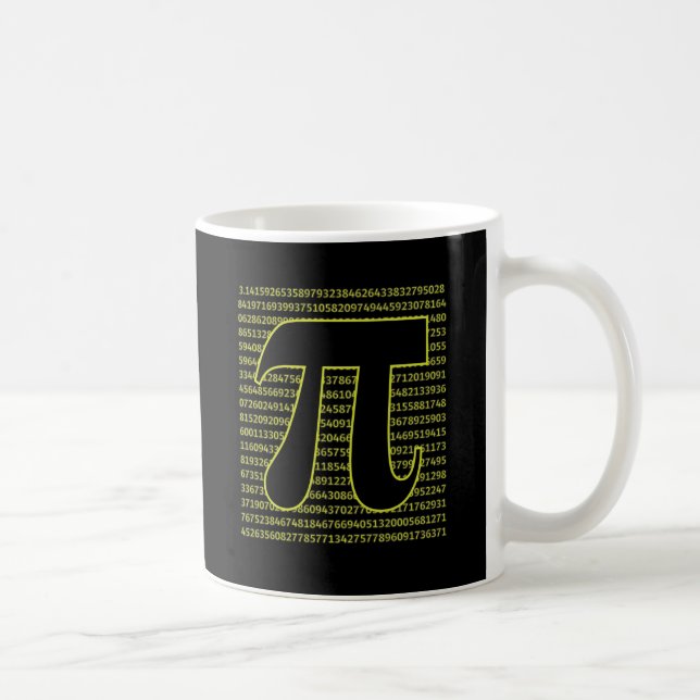 Taza De Café Black And Yellow Happy Pi Day 3.14 (Derecha)