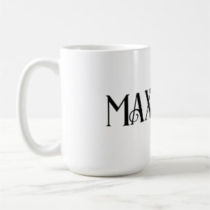 Taza De Café Black Bold Moderno Typography First Family Name