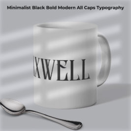Taza De Café Black Bold Moderno Typography First Family Name