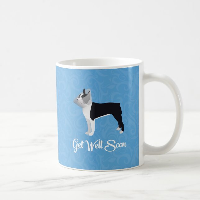 Taza De Café Black Boston Terrier se pone bien pronto divertido (Derecha)