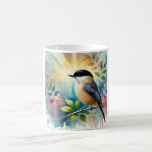 Taza De Café Black capped Donacobius 010824AREF122 - Watercolor