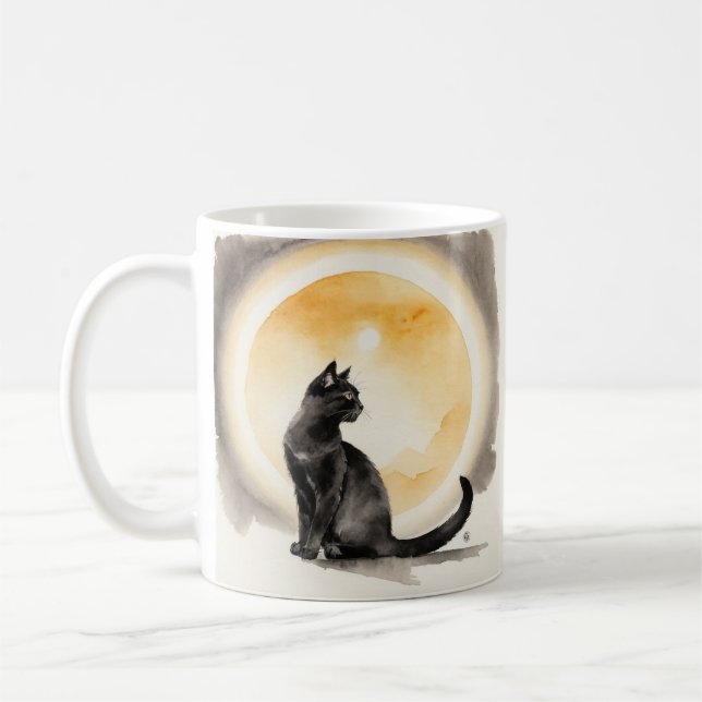 Taza De Café Black Cat Aquarell (Izquierda)