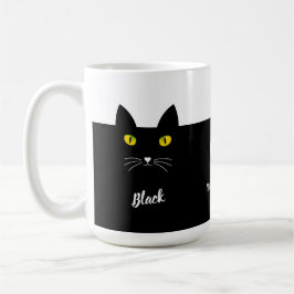 Taza De Café Black Cat Mug Gift for Cat Lovers | Personalized 
