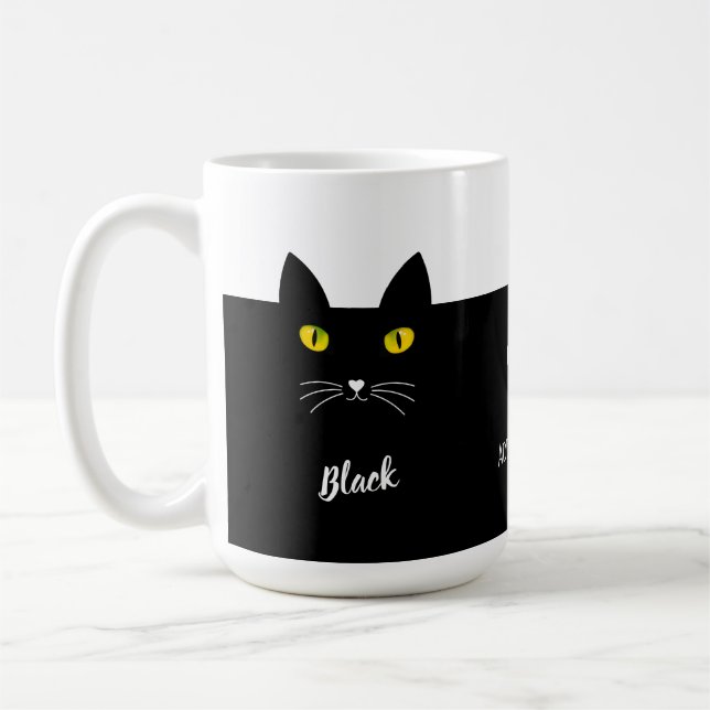 Taza De Café Black Cat Mug Gift for Cat Lovers | Personalized  (Izquierda)