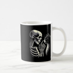 Taza De Café Black Cat Nose Skeletand Funny Halloween Cat L