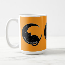 Taza De Café Black Cat on the Crescent Moon: Charm of Darkness 