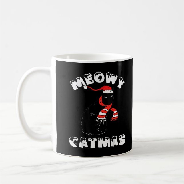 Taza De Café Black Cat Sarcástica Feliz Navidad (Izquierda)