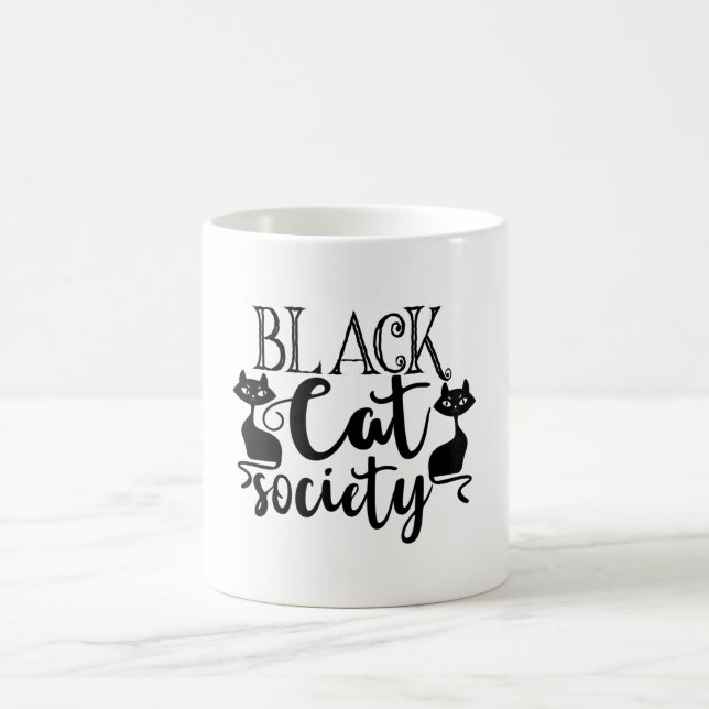 Taza De Café Black Cat Society Funny Halloween Cute (Centro)