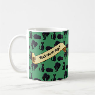 Taza De Café Black Cats Are Magic! Witches Cat Pixel Art Stripe