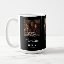 Taza De Café Black Chocolate Lovers Established 3 Photo Script