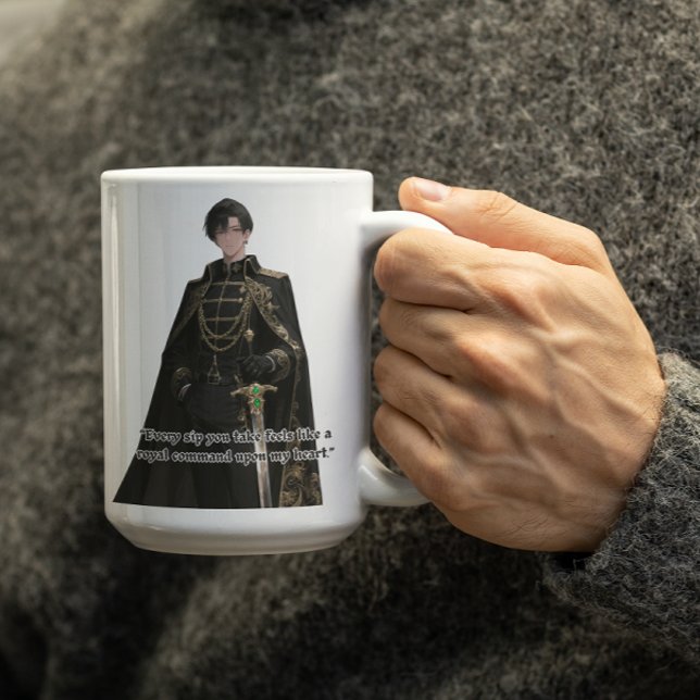 Taza De Café Black Cloak Royal Anime Guy (Subido por el creador)