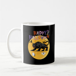 Taza De Café black cougar on halloween night