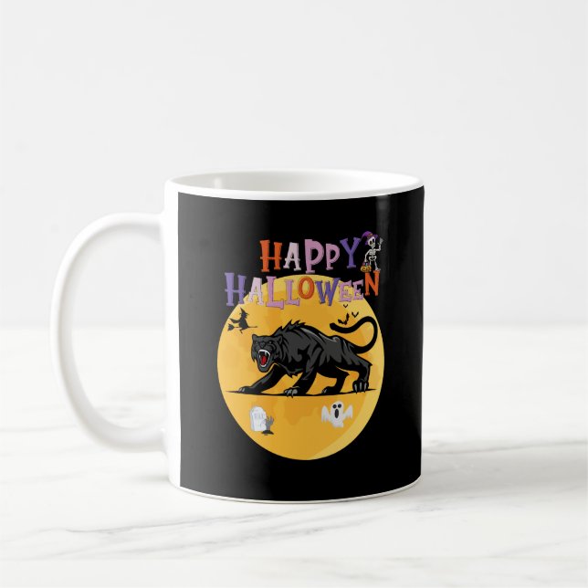 Taza De Café black cougar on halloween night (Izquierda)